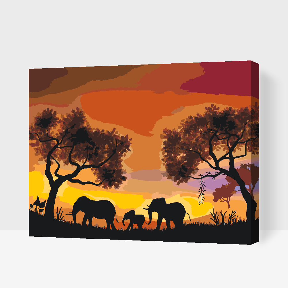 Malování podle čísel - Elephant Family